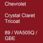 Preview: Chevrolet, Crystal Claret Tricoat, 89 / WA505Q / GBE.